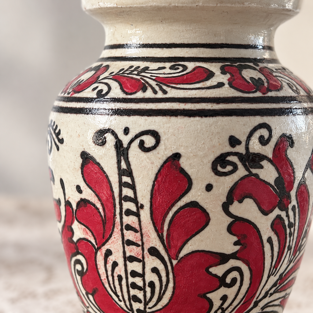 Vintage Kiss Mihály Korond Folk Pottery Vase — Transylvania