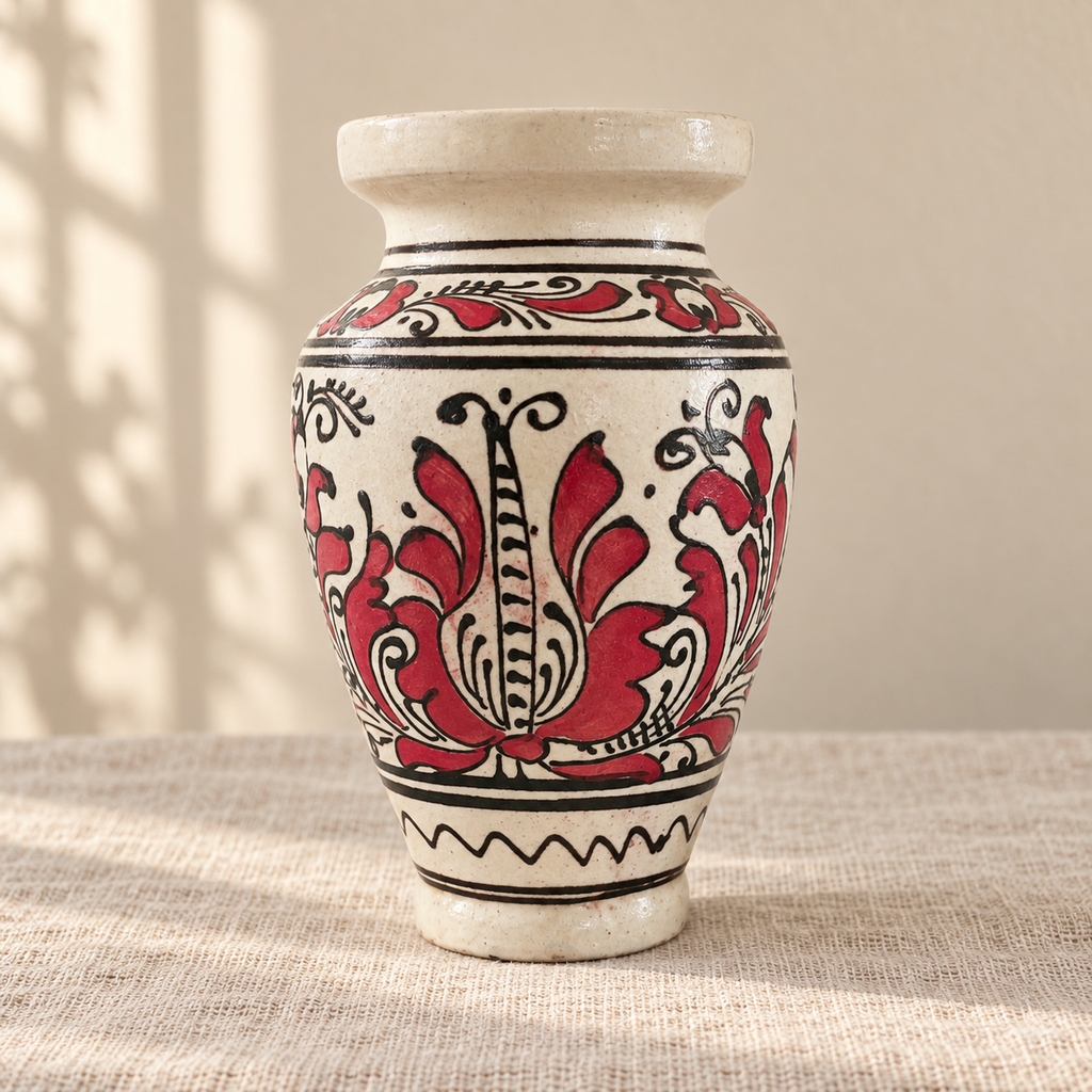 Vintage Kiss Mihály Korond Folk Pottery Vase — Transylvania