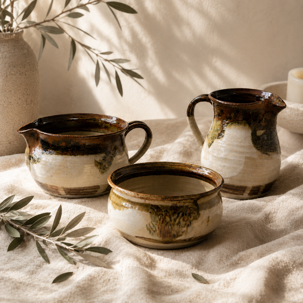 Vintage Gembrook Pottery Stoneware Trio