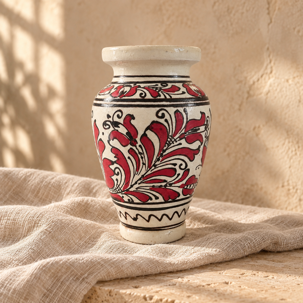Vintage Kiss Mihály Korond Folk Pottery Vase — Transylvania