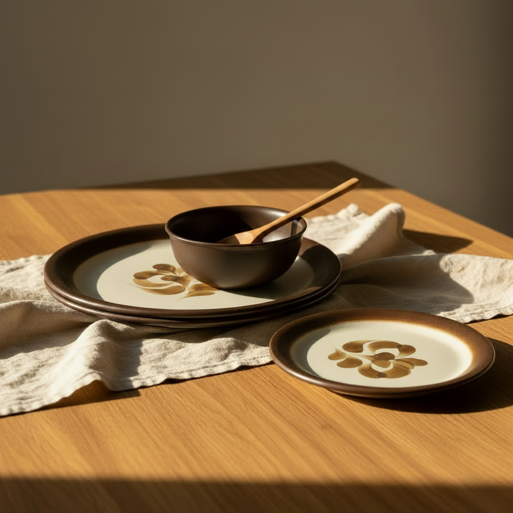 Stoneware — Bowl Rotated + Wooden Spoon