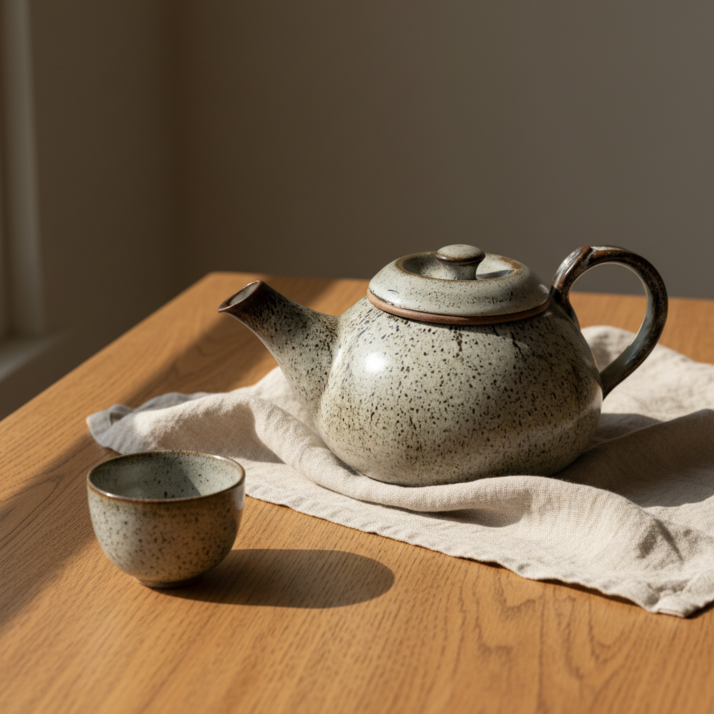 Vintage Stoneware Teapot — 1:1 Editorial